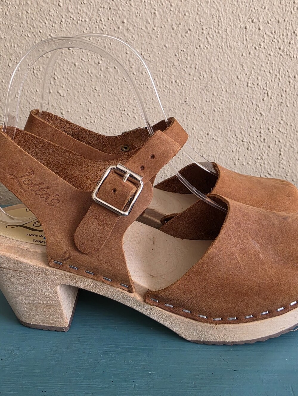 Lotta from Stockholm Highwood Oiled Nubuck Wooden Clogs Brown 37/6.5 - Picture 4 of 12